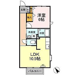 エスポワール栄 1LDKの間取図画像