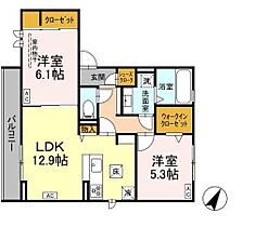 D-squareつつじが丘I 102 ｜ 愛知県豊橋市つつじが丘３丁目29番26（賃貸アパート2LDK・1階・61.77㎡） その2