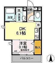 D-room　ｋｕｍｅ  ｜ 愛知県豊橋市大橋通１丁目（賃貸マンション1DK・2階・25.71㎡） その2