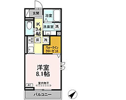 AXIS C 1階1Kの間取り