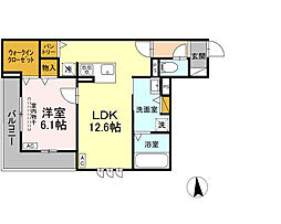 カームツリー豊橋 3階1LDKの間取り