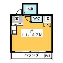 ヴィレッジＮ1 2階ワンルームの間取り