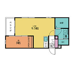 アールズマンション花田 2階1LDKの間取り