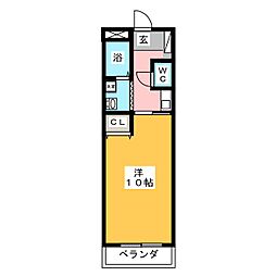 丸中マンション飯村 1Kの間取図画像