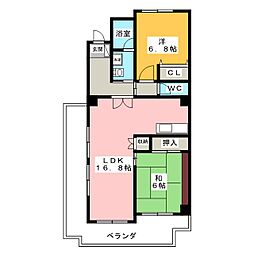 タワーレジデンスHADA 2LDKの間取図画像