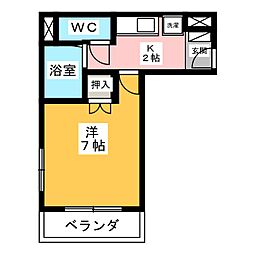 たまごびる 1Kの間取図画像