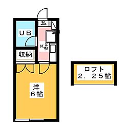 東光ハイツ 1Kの間取図画像