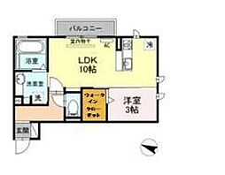 オアシス牛川2 1LDKの間取図画像