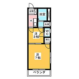 HICARI壱番館 2Kの間取図画像
