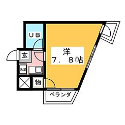 ハイツエーデルワイス 1Kの間取図画像