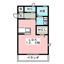 ラフィネ向山3 ワンルームの間取図画像