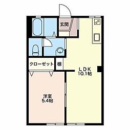 ウエストビレッジ 1LDKの間取図画像