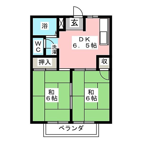 ファーストＴＭ　1 ｜愛知県一宮市大和町妙興寺字東市場(賃貸アパート2DK・2階・42.00㎡)の写真 その2