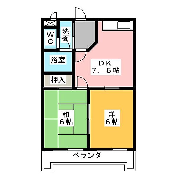 シャンピア花池 ｜愛知県一宮市花池４丁目(賃貸マンション2LDK・3階・44.55㎡)の写真 その2