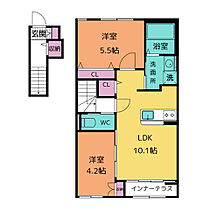 ウェルテラスII 201 ｜ 愛知県一宮市宮地１丁目仮)2番3、2番12（賃貸アパート2LDK・2階・55.54㎡） その2