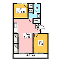 五反田ハイツ  ｜ 愛知県一宮市花池１丁目（賃貸マンション2LDK・2階・54.86㎡） その2