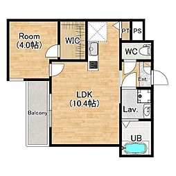 ジーメゾン妙興寺ルクシア 1階1LDKの間取り