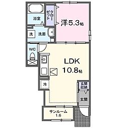 パーク　メゾン 1階1LDKの間取り