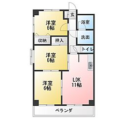 花水木2 3LDKの間取図画像