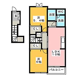 アンテプリマ 2LDKの間取図画像