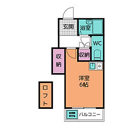LivexM.O ワンルームの間取図画像