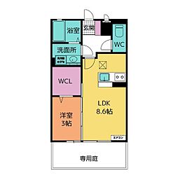 エスポワール 1LDKの間取図画像