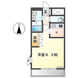 ロアール 1Kの間取図画像