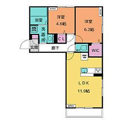 D-room森本 2LDKの間取図画像
