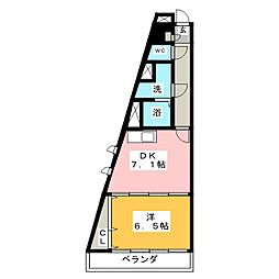 ライフスクエアD.M.110 1DKの間取図画像