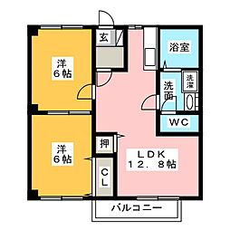 ニューシティ大西・70A 2LDKの間取図画像
