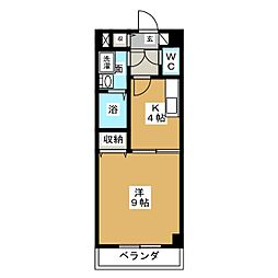 VILLACOURT 1Kの間取図画像