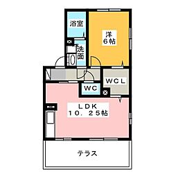ジャスミン 1LDKの間取図画像