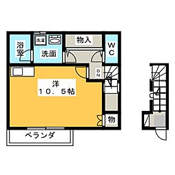 セレッソ印田 ワンルームの間取図画像