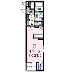 スタジオーネソーレ ワンルームの間取図画像