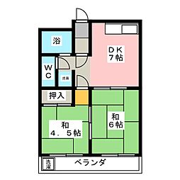 メゾン鈴木1 2DKの間取図画像