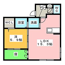 ラフォンテ 1LDKの間取図画像