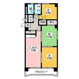 アレフ2 3LDKの間取図画像