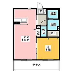 クレアーレ 1LDKの間取図画像