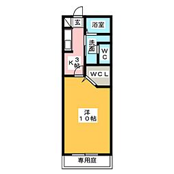 エスポワールウエダ 1Kの間取図画像