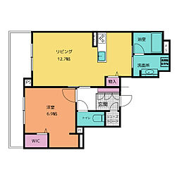 スリジェ城崎 1LDKの間取図画像