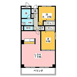ヴィラージュ2 2LDKの間取図画像