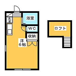 サニースマイル三ツ井 ワンルームの間取図画像
