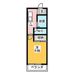 イーストコート両郷A 1Kの間取図画像