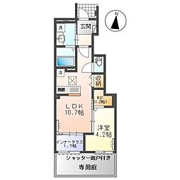 イグナスI 1LDKの間取図画像