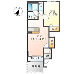 ジェネシス1 1LDKの間取図画像