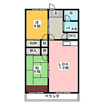 大和ビレッジ  ｜ 愛知県岡崎市大和町字荒田（賃貸マンション2LDK・4階・60.00㎡） その2