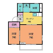 サンハイツ細井  ｜ 愛知県岡崎市大和町字牧内（賃貸マンション2K・2階・26.73㎡） その2