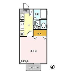 セジュール雅 1階1Kの間取り