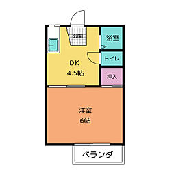 アトリオ戸崎 1階1DKの間取り