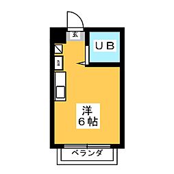 ドリーム美山 ワンルームの間取図画像